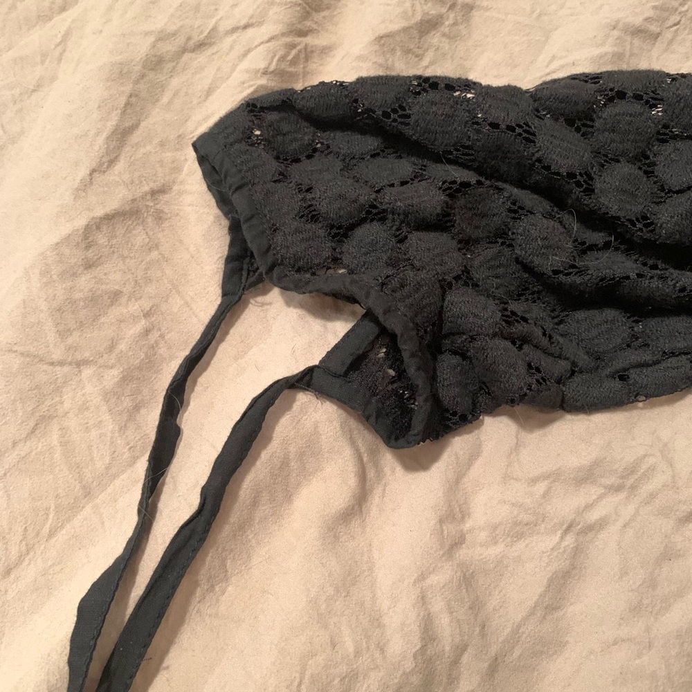 Square Neck Black Circle Design Basic Dress - image 5